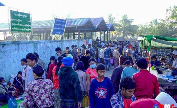 A market in Maungdaw town is pictured in 2019.