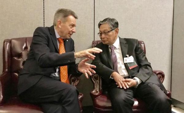 ICRC President Peter Maurer meets with H.E. Kyaw Tint Swe, Union Minister for the Office of the State Counsellor. Important discussion on humanitarian challenges in Rakhine. Photo: Peter Maurer/Twitter