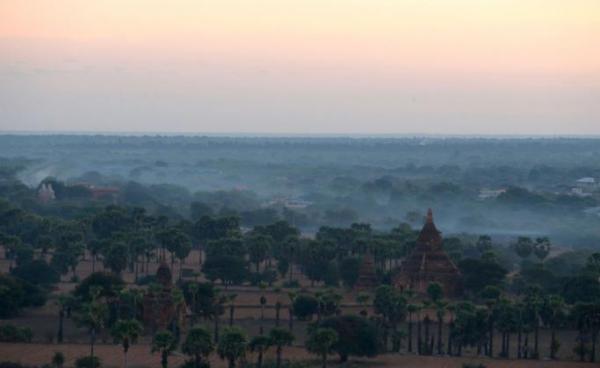 A view of ancient pagodas during the sunrise in Bagan, the ancient temple city of Myanmar, Mandalay region, Myanmar. Photo: Nyein Chan Naing/EPA