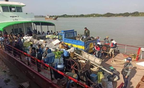 The state-owned vessel plying a water route between Kyauktaw and Paletwa. (Photo: Arakan Daily)