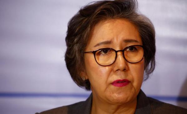 United Nations Special Rapporteur on the situation of Human Rights in Myanmar, South Korean university professor Yanghee Lee, addresses the media in Dhaka, Bangladesh, 25 January 2019. Photo: Monirul Alam/EPA