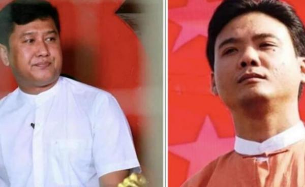 Ko Jimmy, veteran pro-democracy activist and leading member of 88 Generation Students Group (left) and Ko Phyo Zeya Thaw, former NLD lawmaker (right). Photo: Twitter/IrrawaddyNews