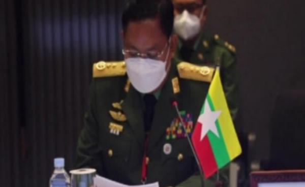 Lt-Gen Moe Myint Tun attended the 12th ASEAN Military Operation Meeting. Photo: MITV