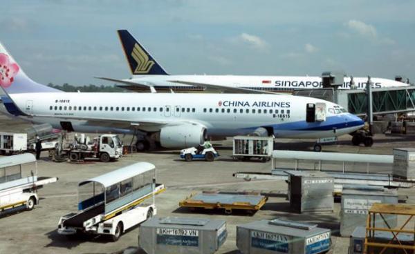 International aircraft at Yangon International Airport. Photo: EPA